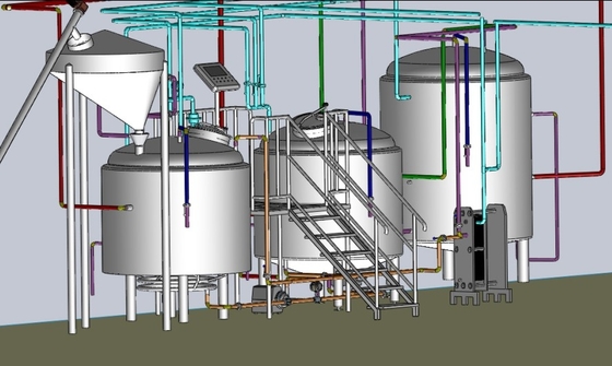 Εξοπλισμός ηλεκτρικού/Microbrewery ατμού μίνι, εξοπλισμός Brewpub 3 φάσης
