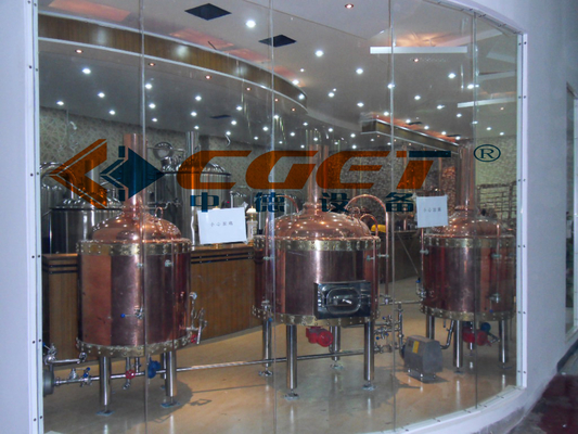 500L κόκκινη εξάρτηση παρασκευής εγχώριας μπύρας εξοπλισμού χαλκού παρασκευάζοντας εξουσιοδότηση 1 έτους