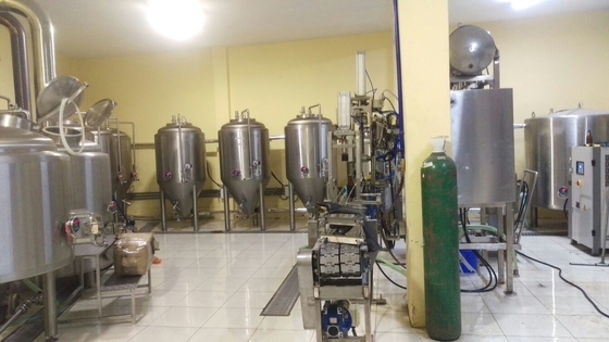 brewhouse άμεσος-πυρκαγιάς 3.5bbl ο μικρός εμπορικός εξοπλισμός παρασκευής ταιρίαξε σε μια άμεση θέρμανση εμπορευματοκιβωτίων 40Hq